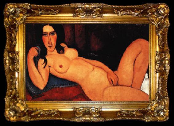 framed  Amedeo Modigliani Reclining Nude with Loose Hair, ta009-2